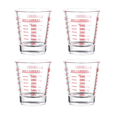 BCnmviku red shot glasses with 1oz mark for precise measurements.