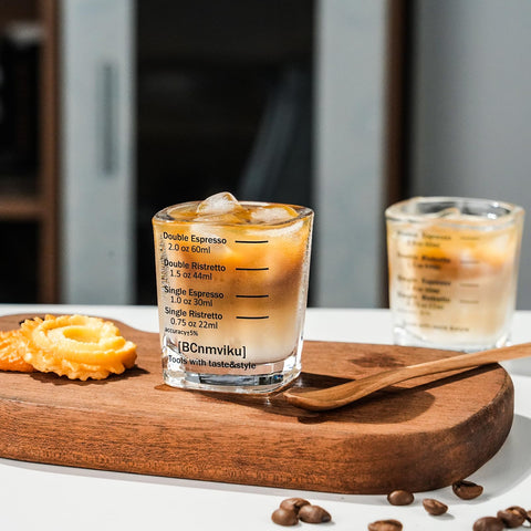 BCnmviku two-pack espresso shot glasses for home or bar
