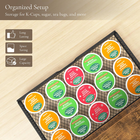 BCOZLUX coffee pod drawer keeps pods neatly organized for fast brew prep.