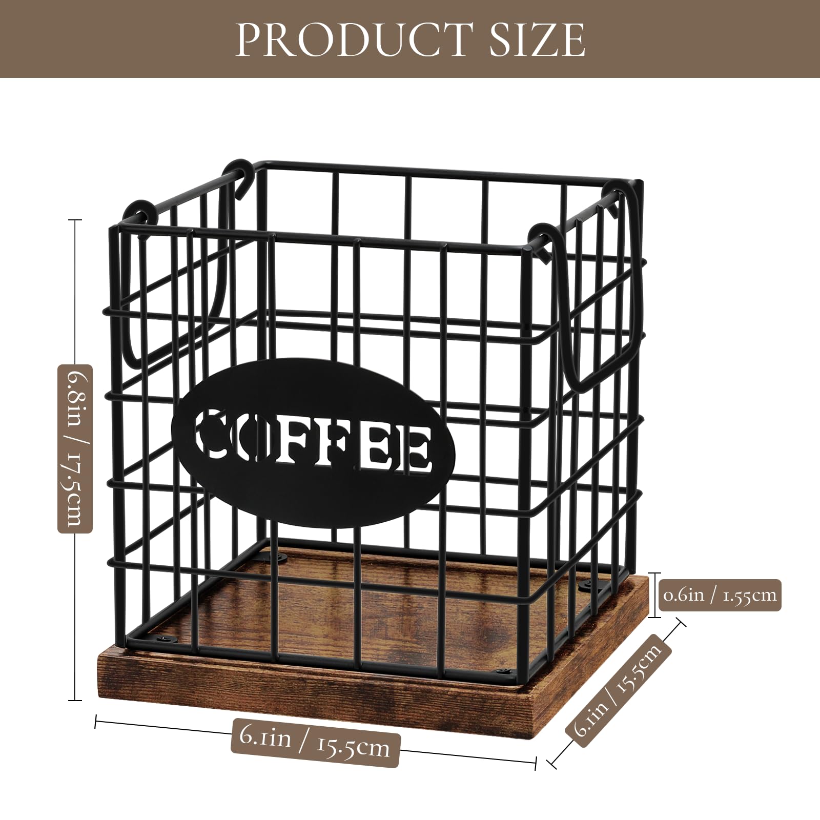 BCOZLUX multipurpose basket stores tea bags and sugar packets.