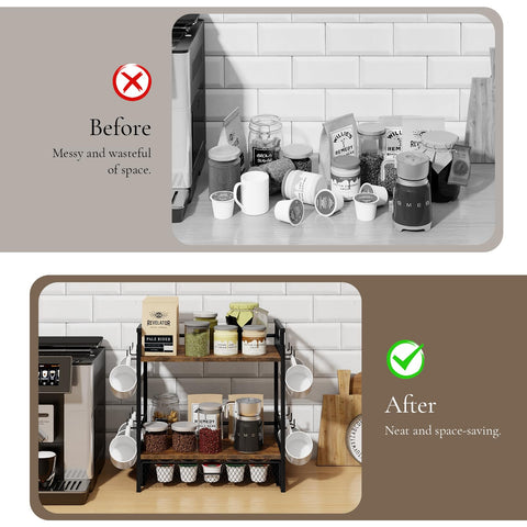 BCOZLUX K-Cup drawer stores pods for quick prep.