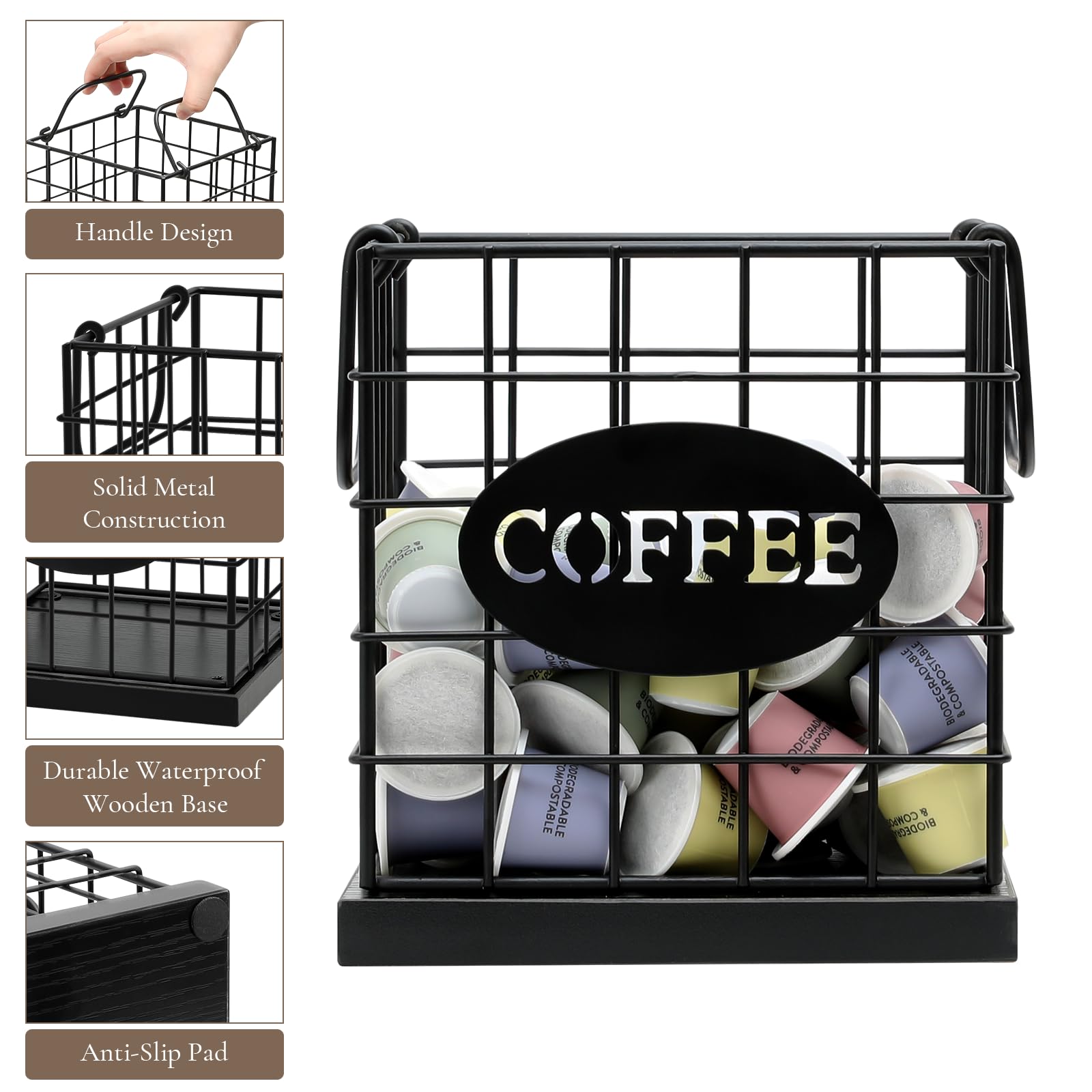 BCOZLUX multipurpose K-cup storage with tea bags for versatile use
