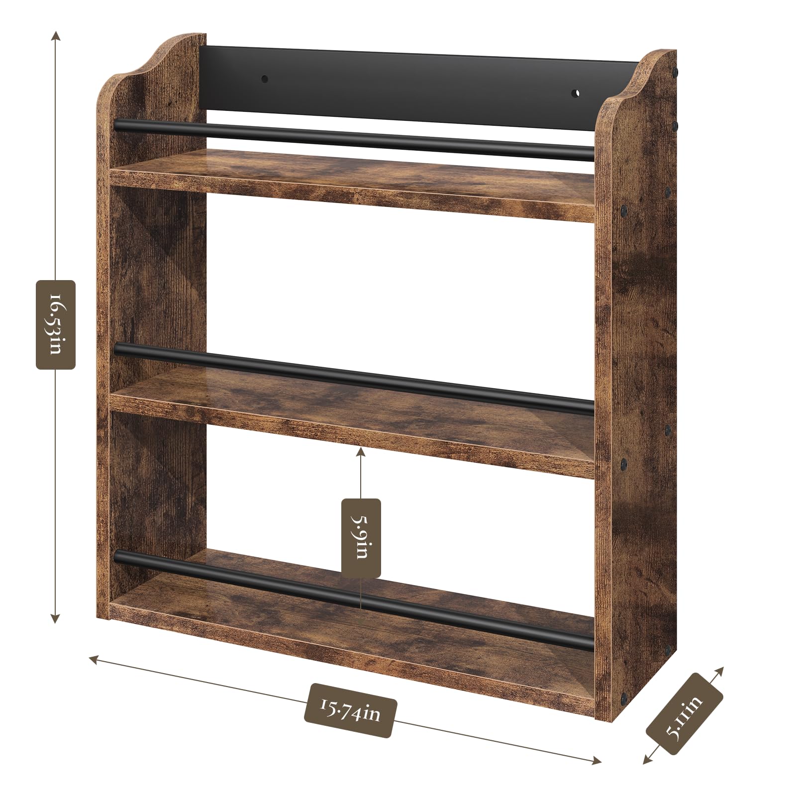 BCOZLUX pantry-mounted spice rack optimizes compact kitchen space.