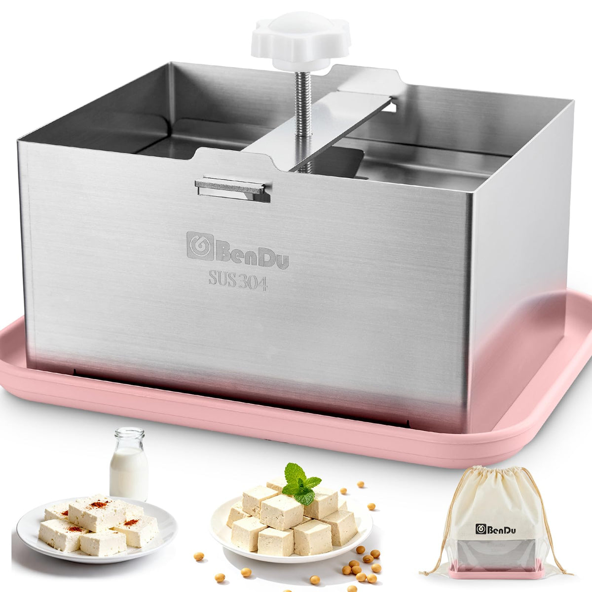bd.Ai Tofu Press Kit assembly shows a complete setup for DIY tofu
