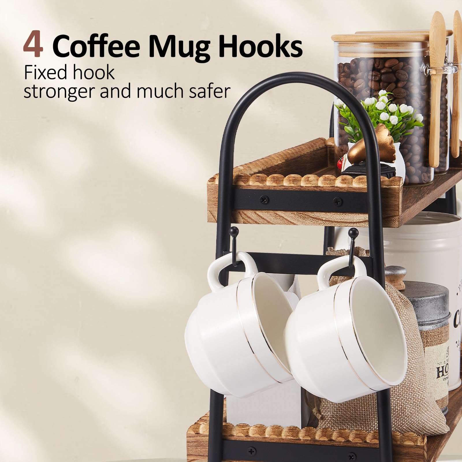 BDBDYEAY easy-assembly coffee bar with pre-drilled holes and hardware
