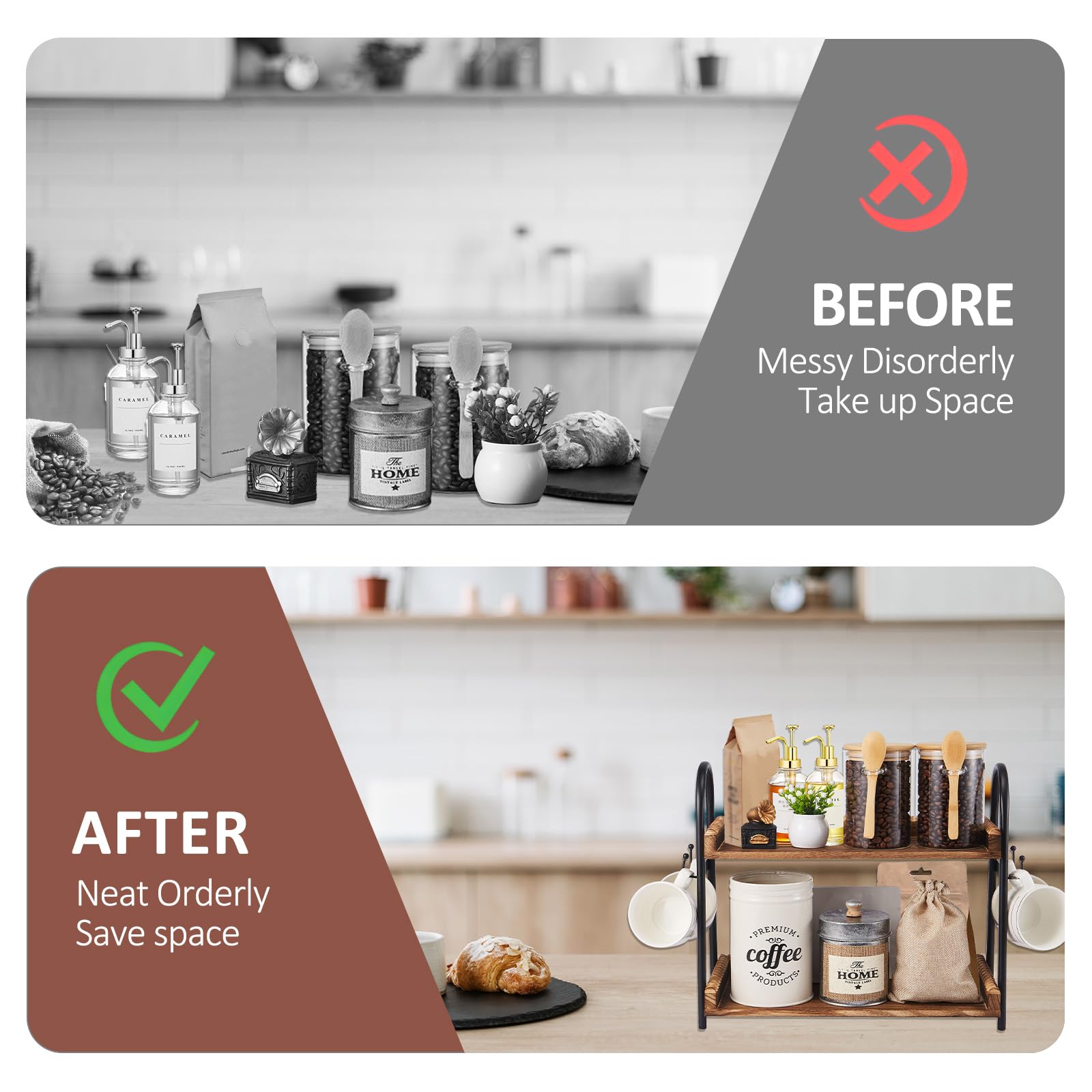 BDBDYEAY gift-ready coffee bar shelf for housewarmings and holidays