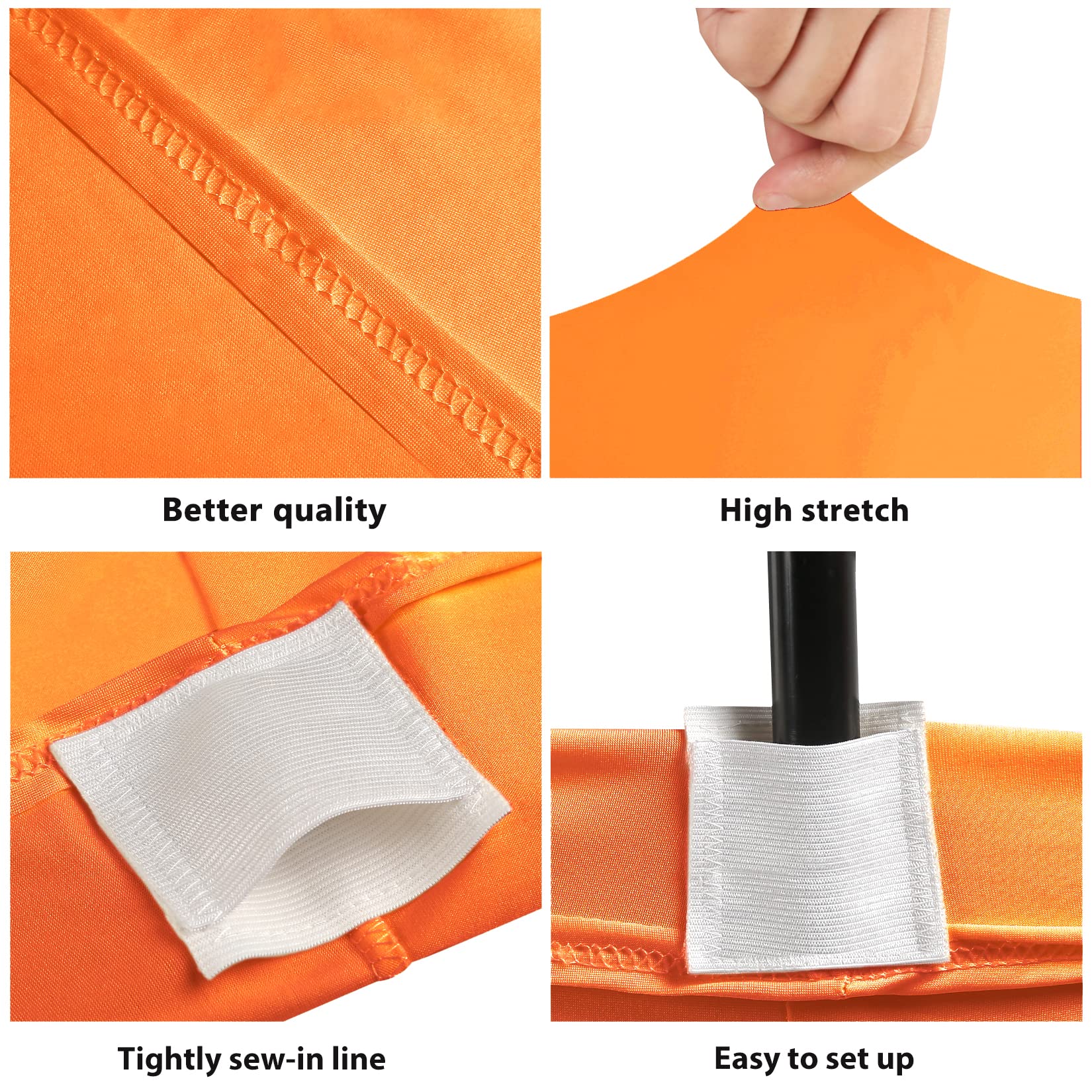 BDDC orange washable tablecloth draped neatly, stain-resistant for parties