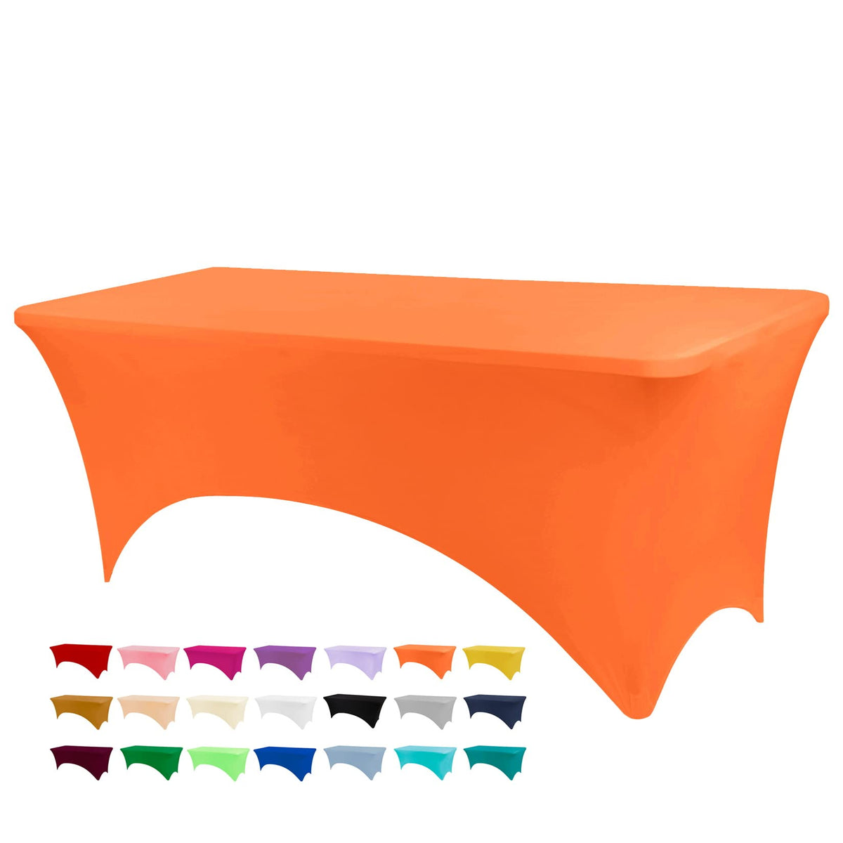 BDDC table cover on a 6ft table showing a wrinkle-free, smooth surface for events