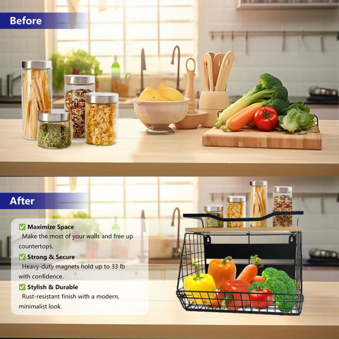 Bealy fridge storage solution reduces clutter and speeds kitchen prep.
