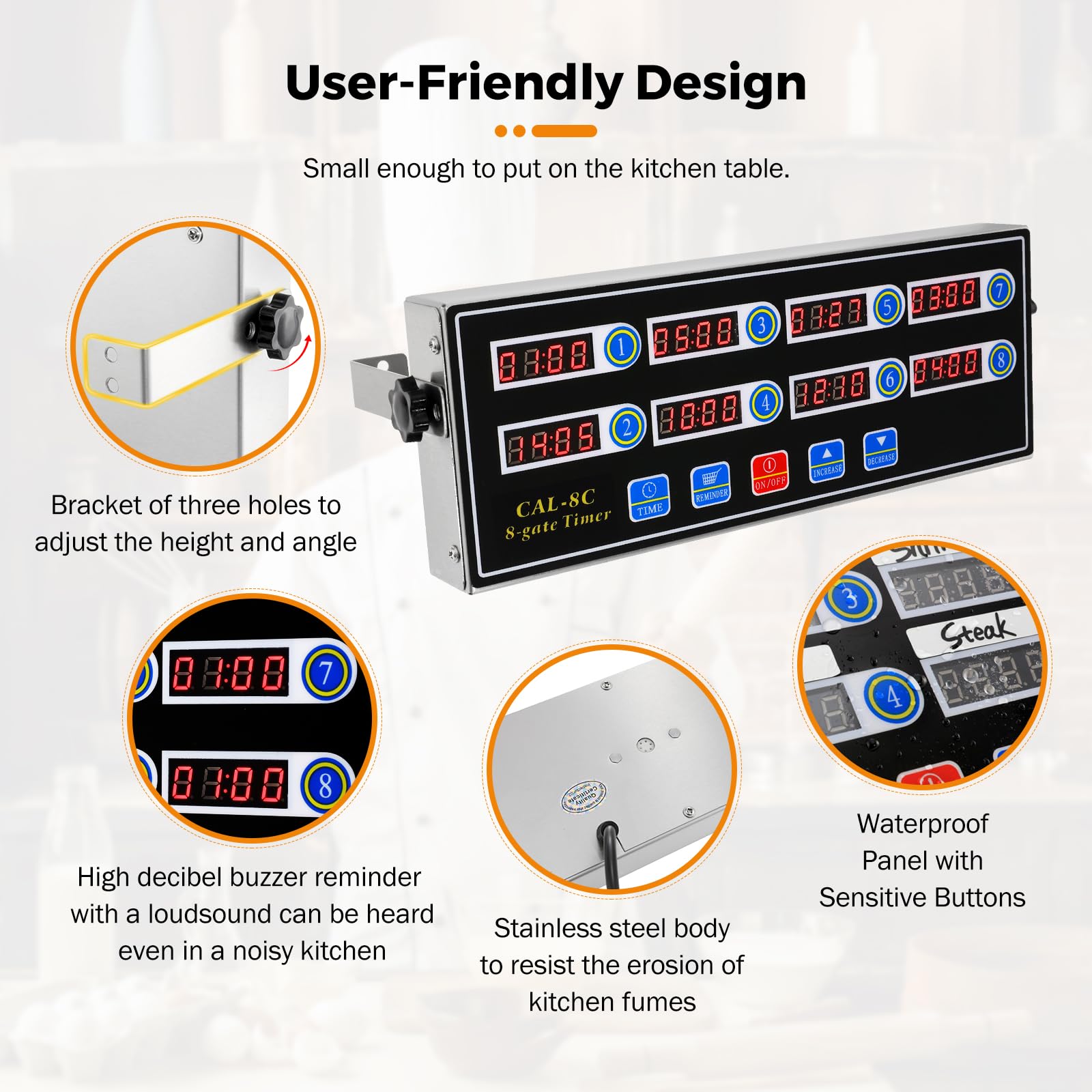 BEAMNOVA stainless steel body resists kitchen fumes and cleans easily