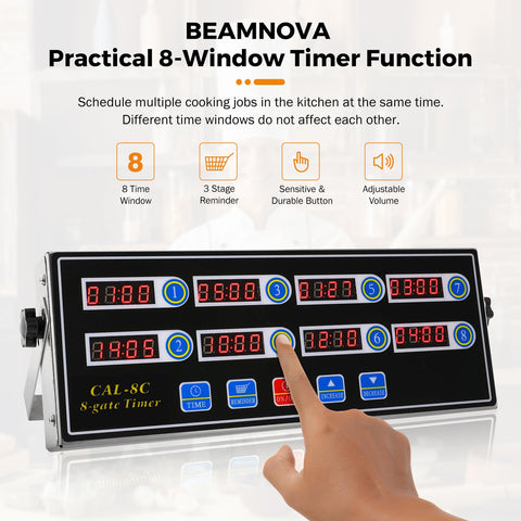 BEAMNOVA timer side panel showing accessible controls for quick adjustments