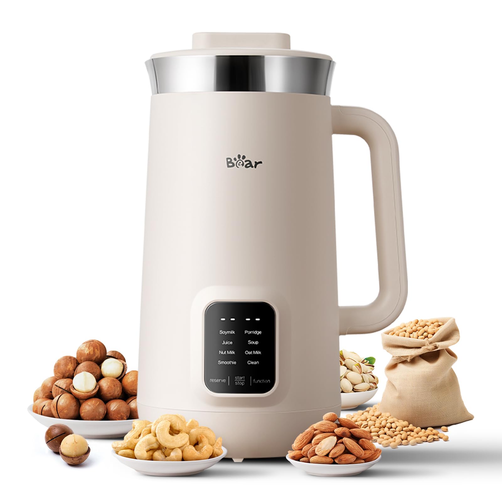 Bear 8-in-1 Nut Milk Maker front view for versatile dairy-free drinks