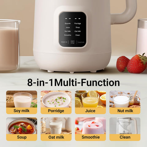 Bear 8-in-1 Nut Milk Maker touchscreen shows one-touch control