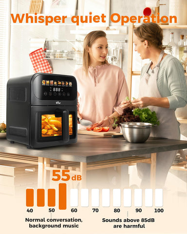 Bear Air Fryer temperature and timer settings for precise results.