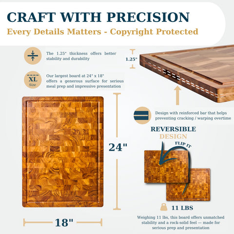 BEAR CHOP knife-friendly surface protects blades during prep.