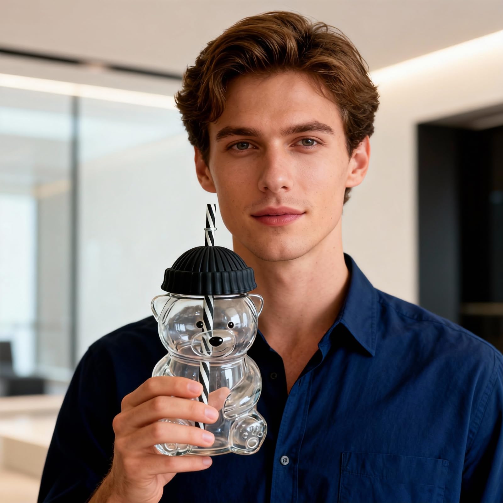 Glass Bear Cup suits coffee, tea, juice, and smoothies in a fun glassware choice.