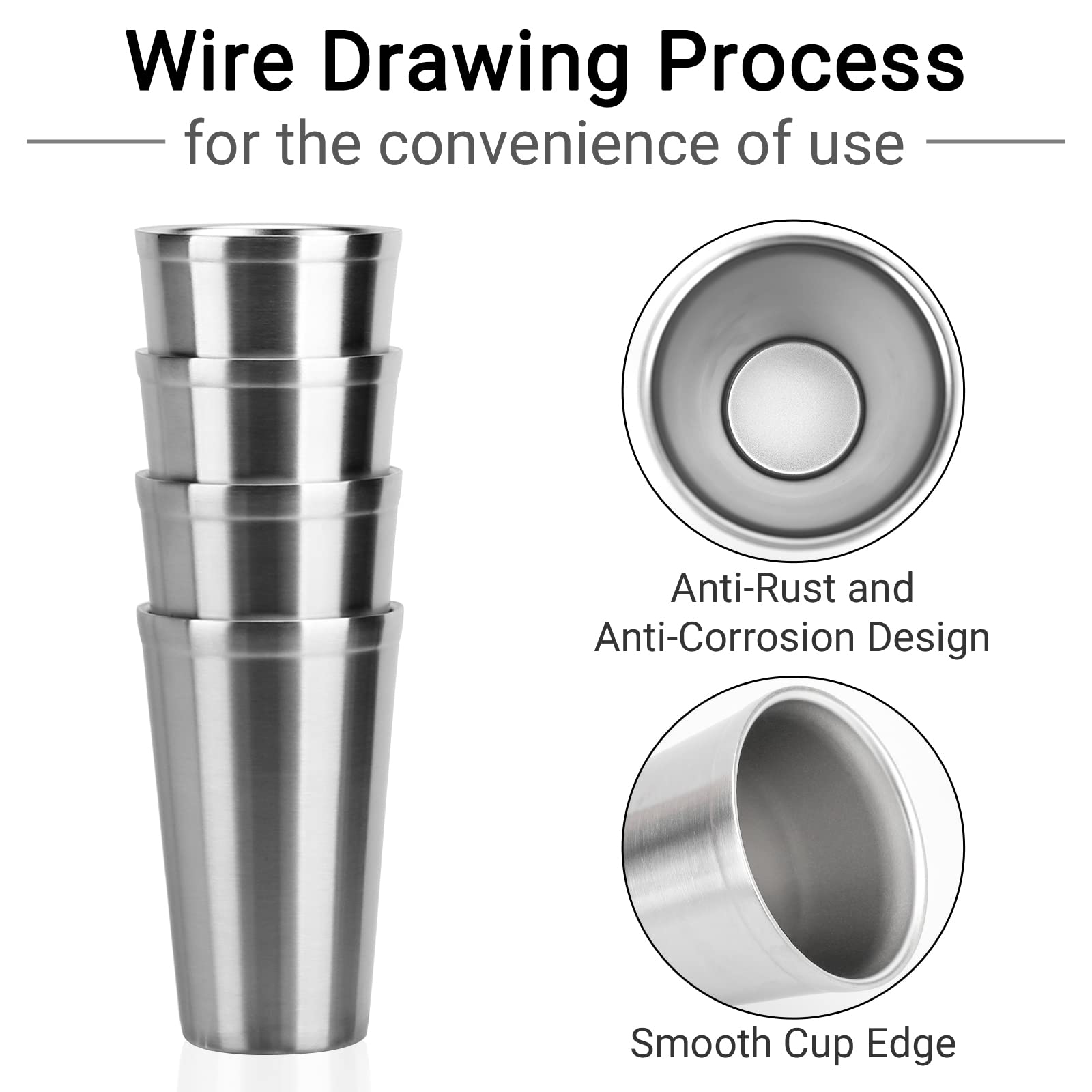 Beasea shatterproof stainless cup resistant to drops and breakage.