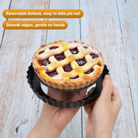 Beasea 6-inch quiche pan with non-stick coating for effortless release