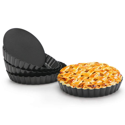 Beasea 6 inch tart pan with removable bottom for easy release