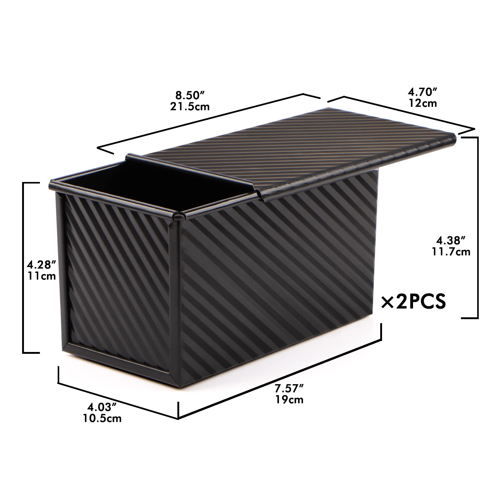 Beasea Pullman loaf pan designed for two loaf styles