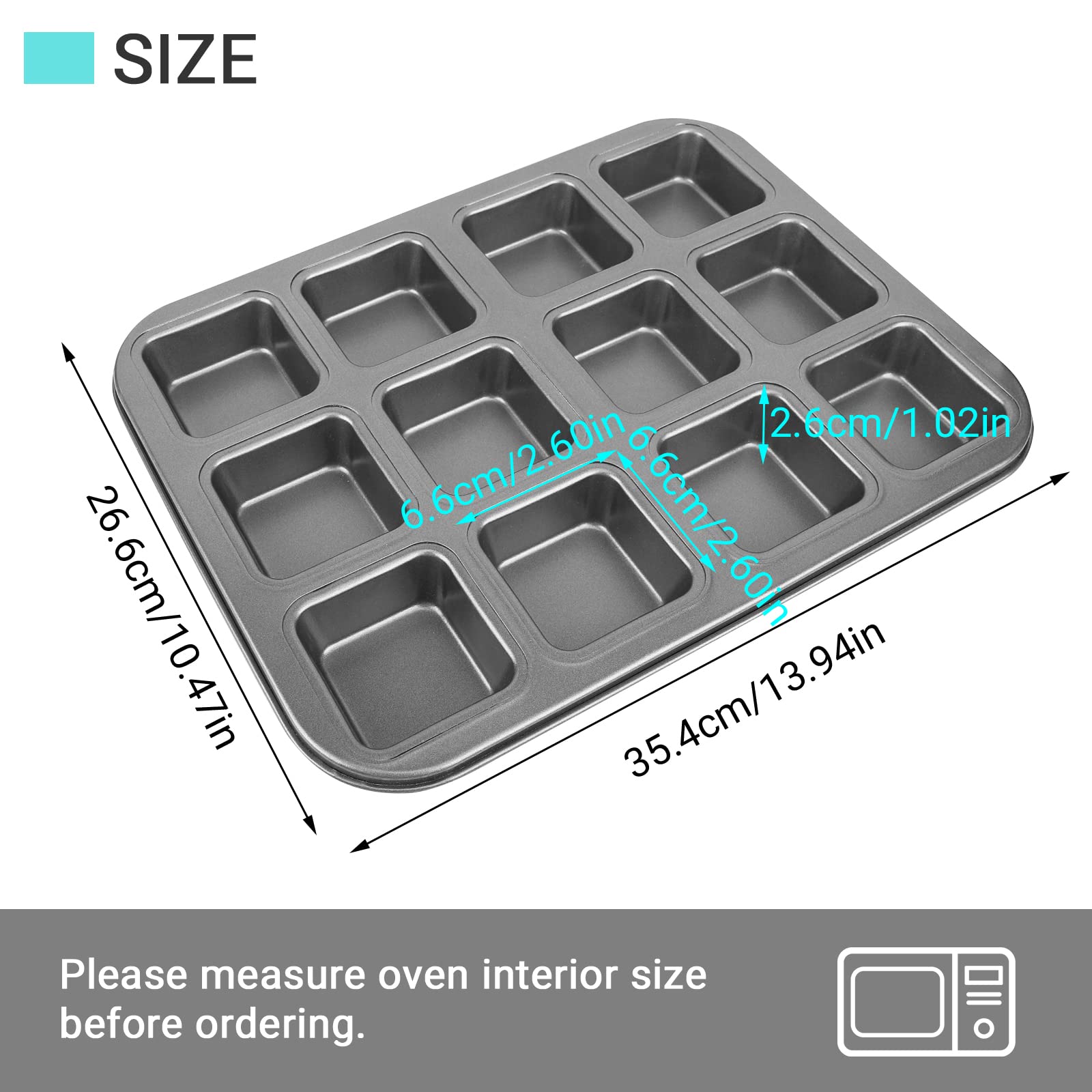 Beasea square bake pan with dividers for neat portions