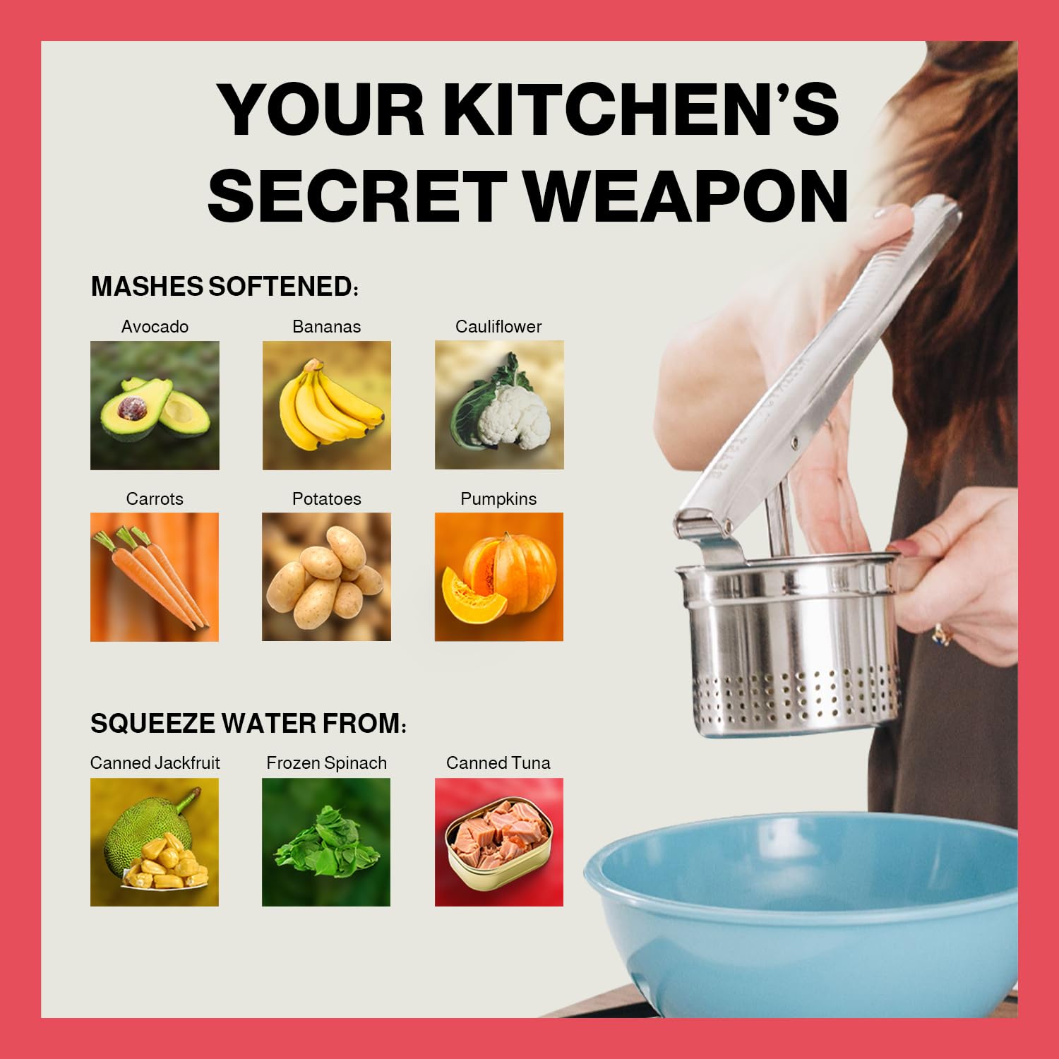 Beast Canteen versatile ricer suits carrots, cauliflower, and more