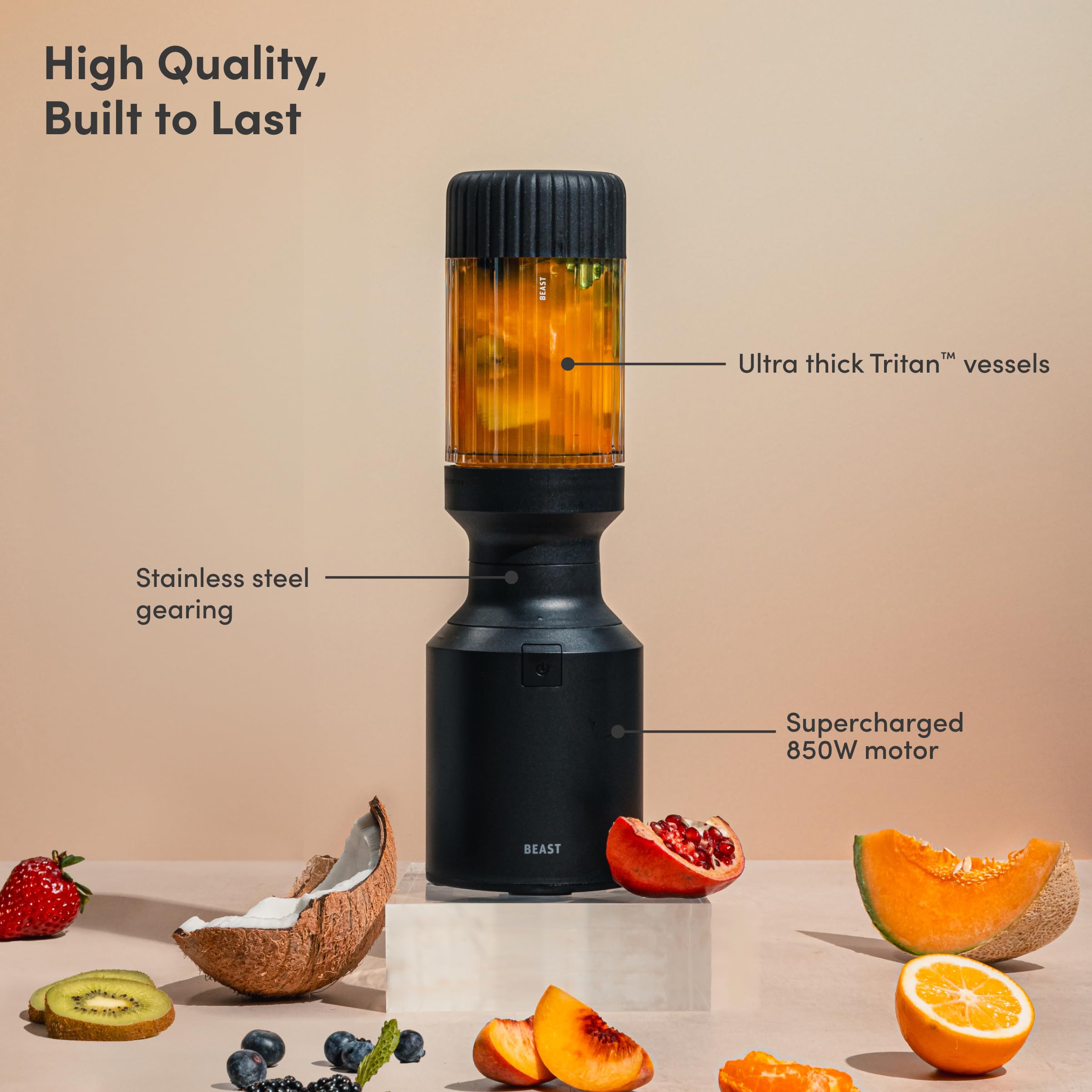 BEAST Mighty 850 blending vessel 22oz for quick smoothies at home or on the go