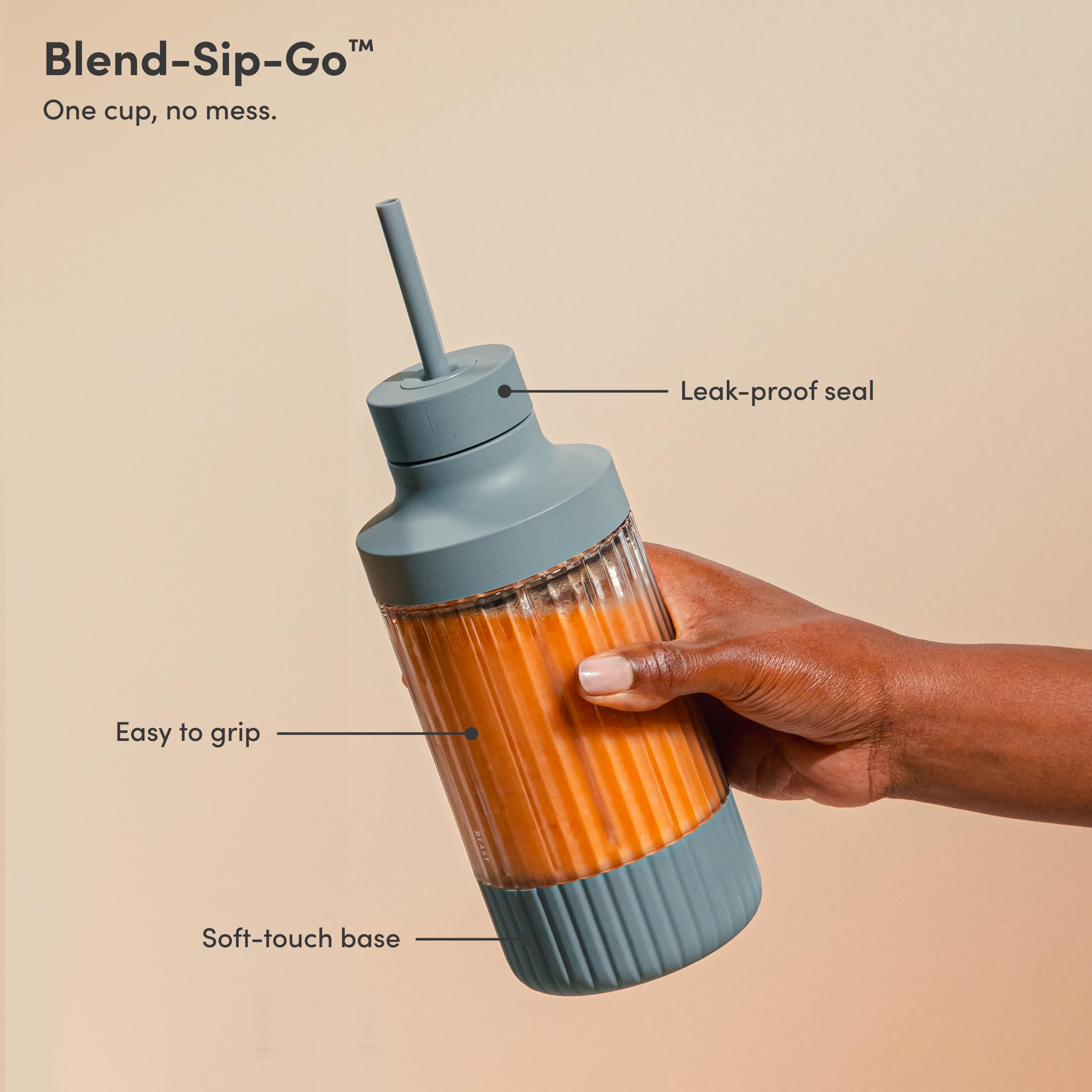 BEAST The Beast Mini Blender blending vessel ready for quick smoothies
