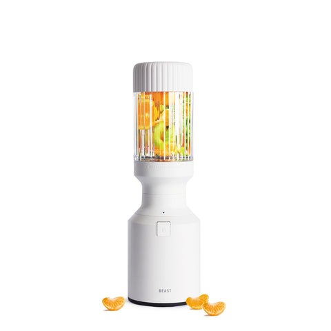 BEAST The Beast Mini Blender cloud white front view, compact space saver for small kitchens.