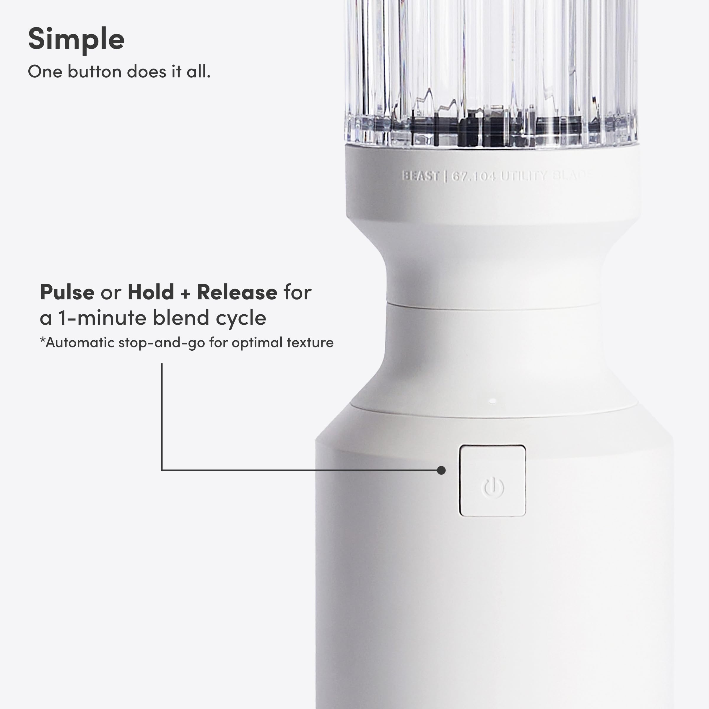 BEAST The Beast Mini Blender straw cap and included straws for quick sipping.