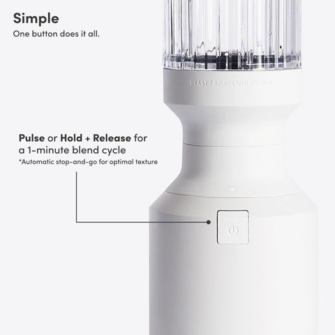 BEAST The Beast Mini Blender straw cap and included straws for quick sipping.