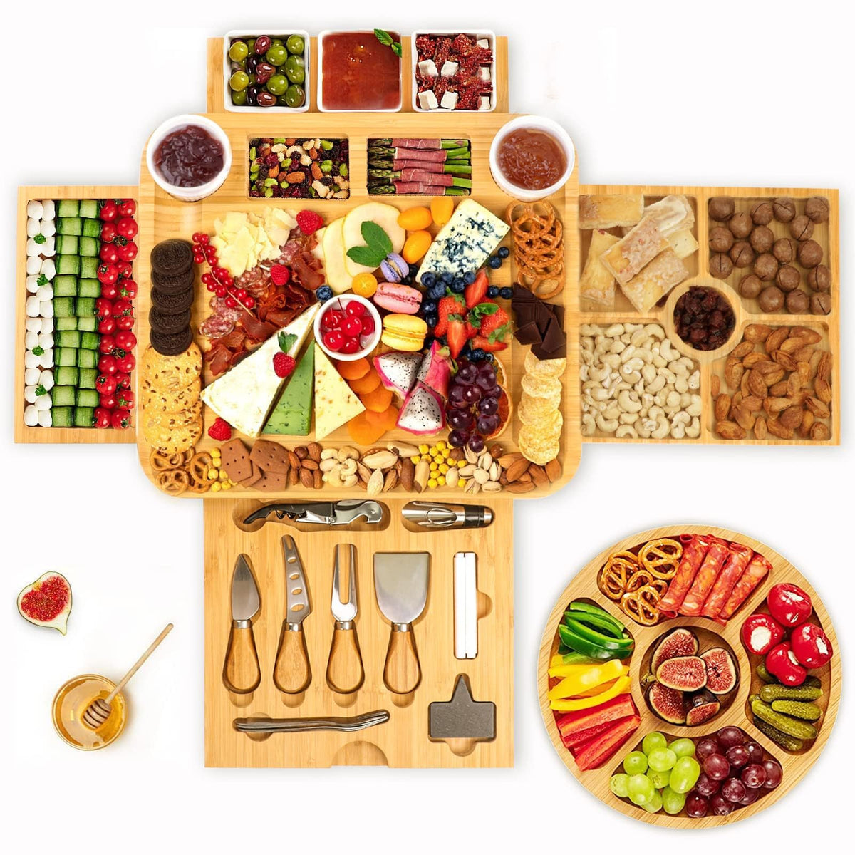 BEAUPLUS bamboo cheese board for durable, stylish entertaining.