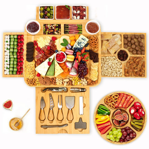BEAUPLUS bamboo cheese board for durable, stylish entertaining.
