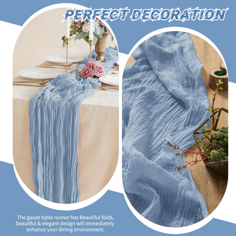 Beautane baby shower or party décor with airy, lightweight table runner.