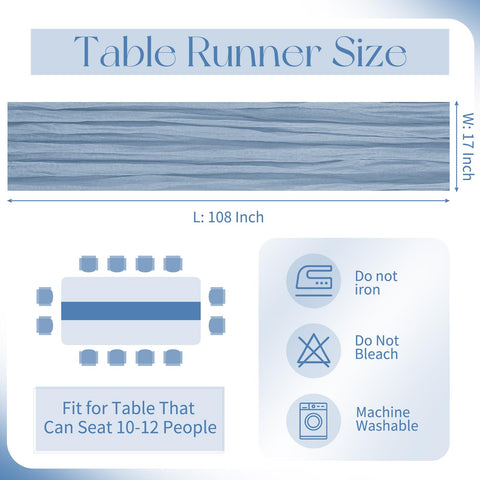 Beautane boho gauze runner with crinkle texture adds romantic drape to any table.