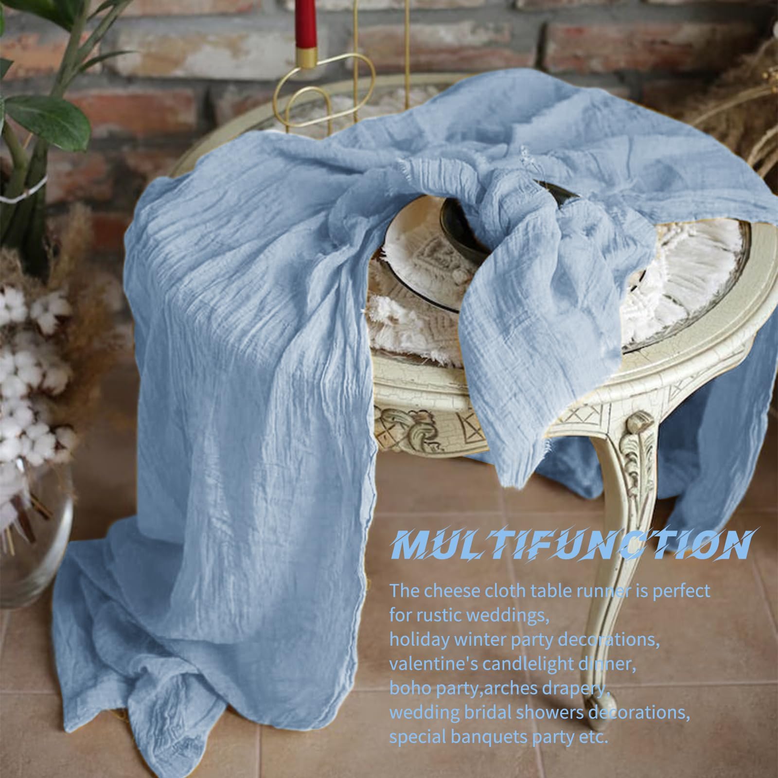 Beautane easy-care table runner can be hand washed to preserve crinkle texture.