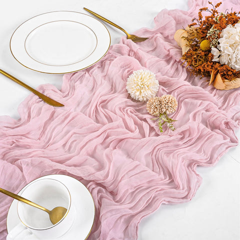 Beautane light pink runners are lightweight and elegant for tables and chairs.