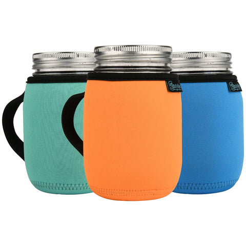 Beautyflier 16oz regular-mouth mason jar sleeve protects hands while enjoying cold beverages.