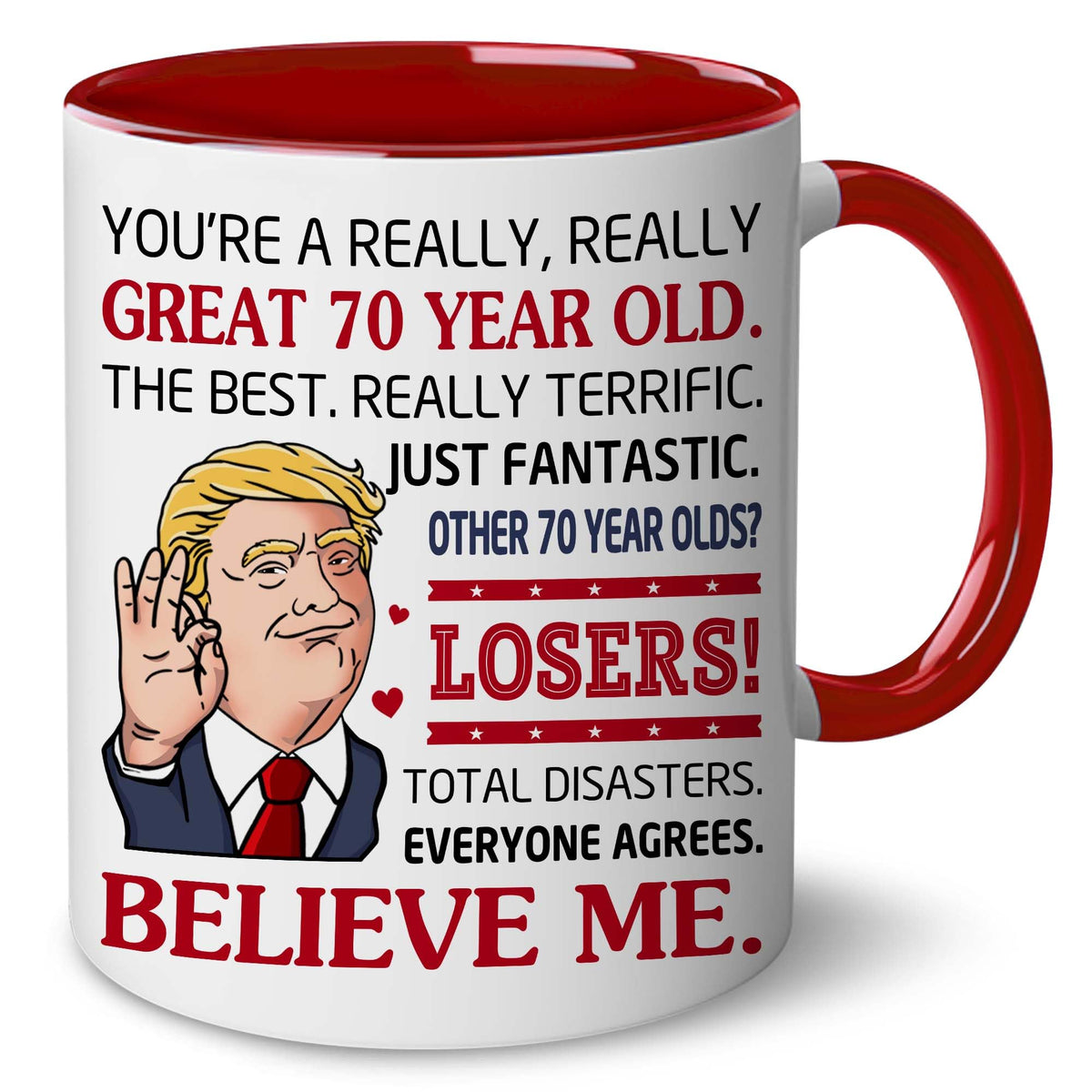 BECHUSKY 70th birthday mug with bold 1956 theme graphics for milestone celebrations
