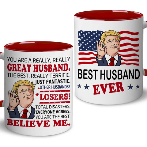 BECHUSKY Christmas mug for husband with festive design, ideal gift for him