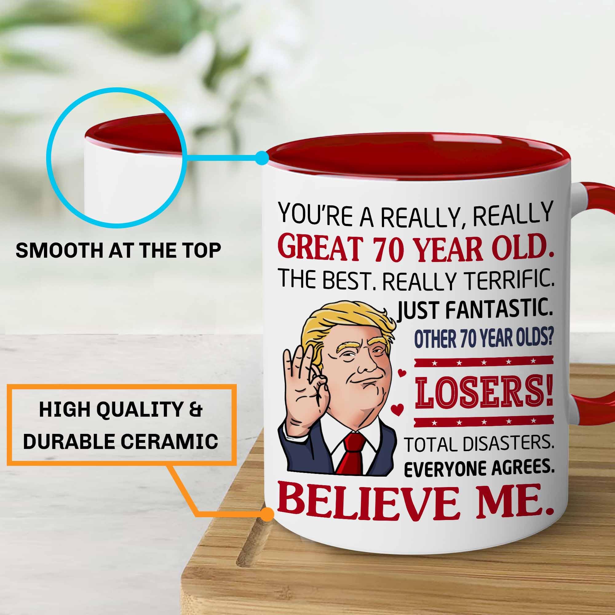 BECHUSKY ergonomic 11oz mug with comfortable handle for easy sipping