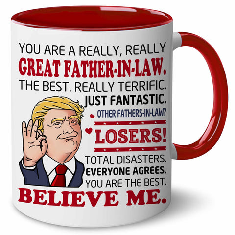 BECHUSKY Valentine mug with humorous design for father-in-law coffee moments