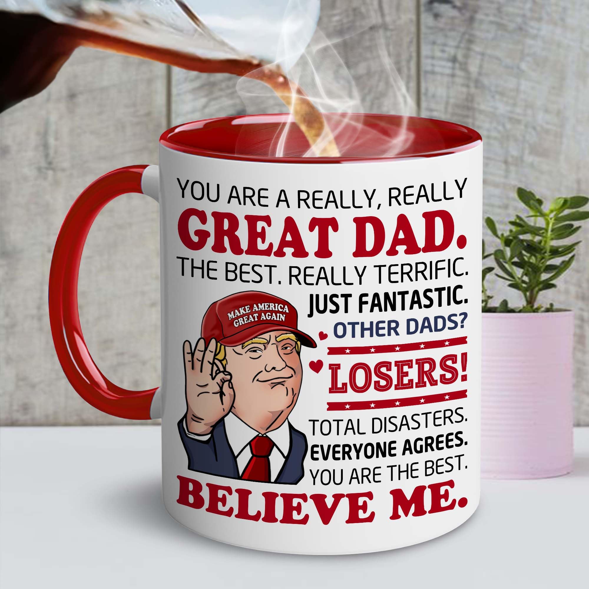 BECHUSKY Valentine mug for dad, holding cup, ideal for daily coffee ritual
