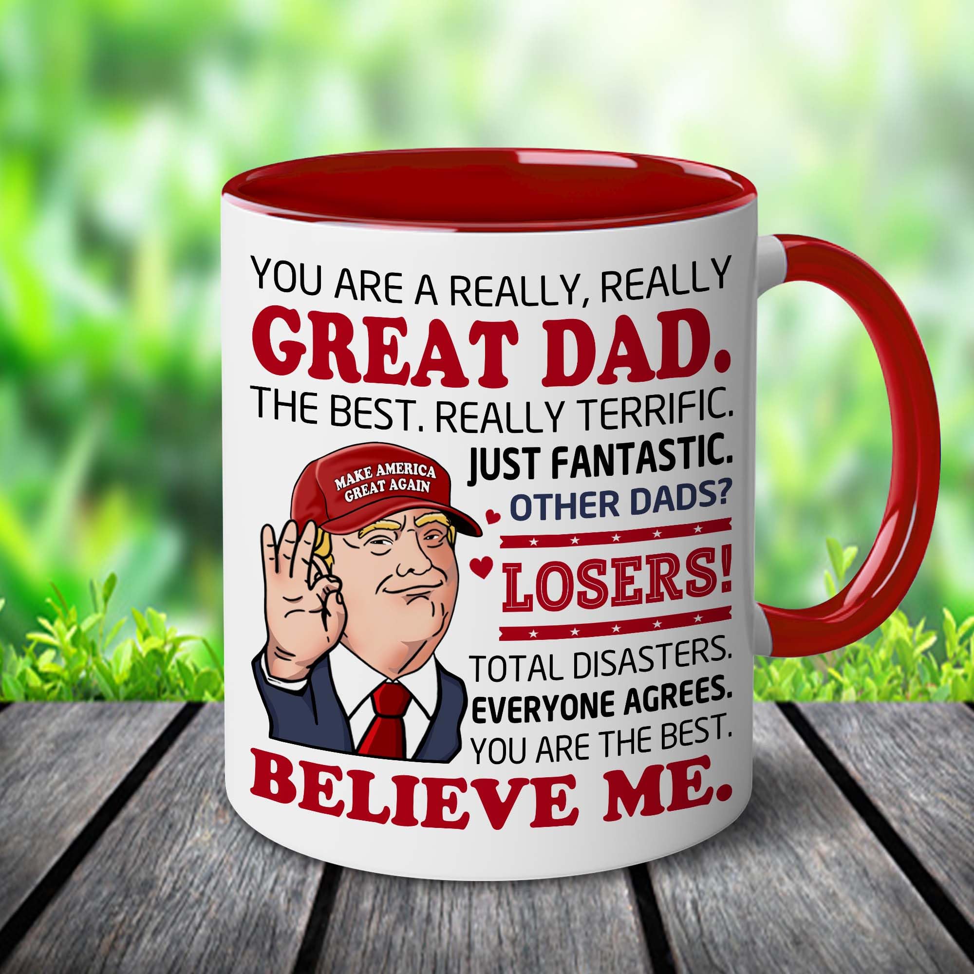 BECHUSKY Valentine mug for dad, microwave and dishwasher-safe for easy cleanup