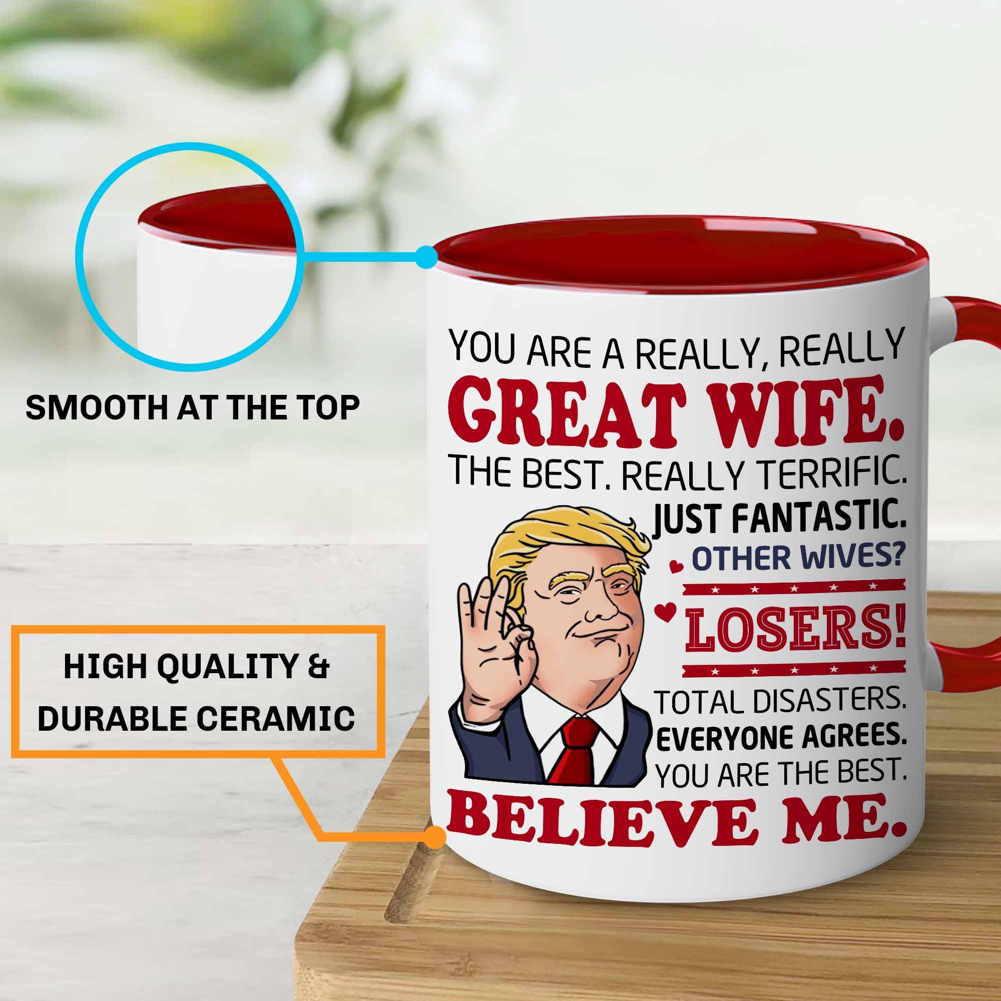 BECHUSKY Valentine mug showing ergonomic handle for comfortable grip.