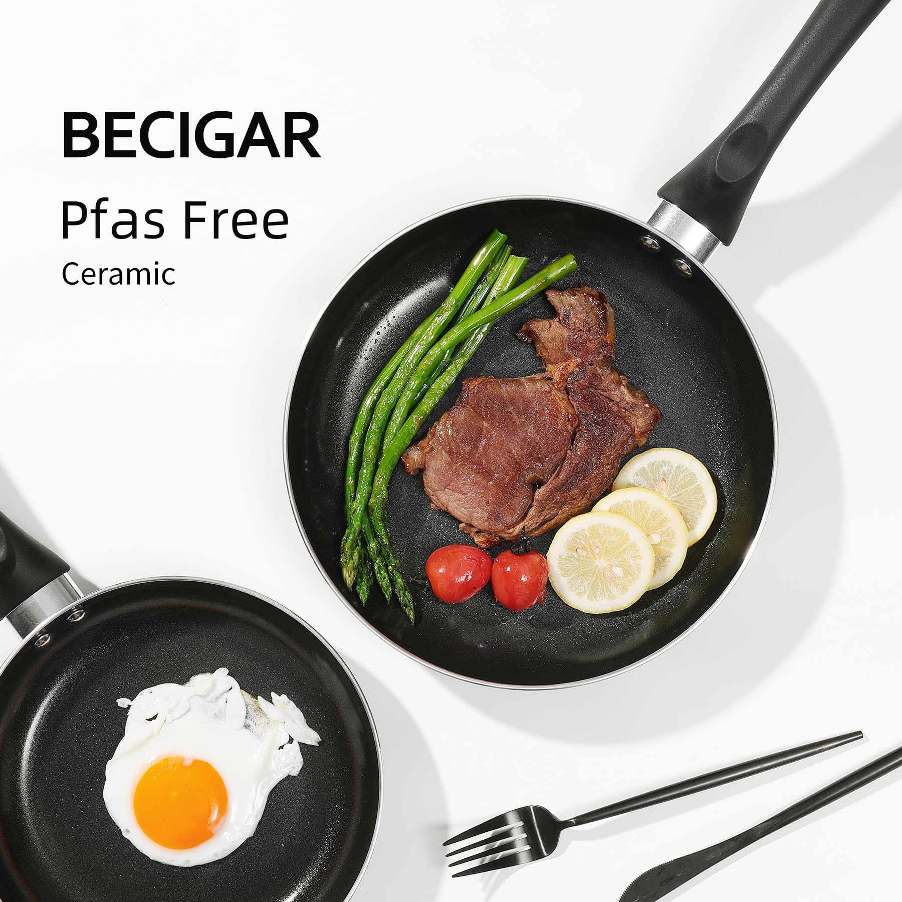BECIGAR 6.3-inch saucepan milk pot with comfortable handle for precise simmering