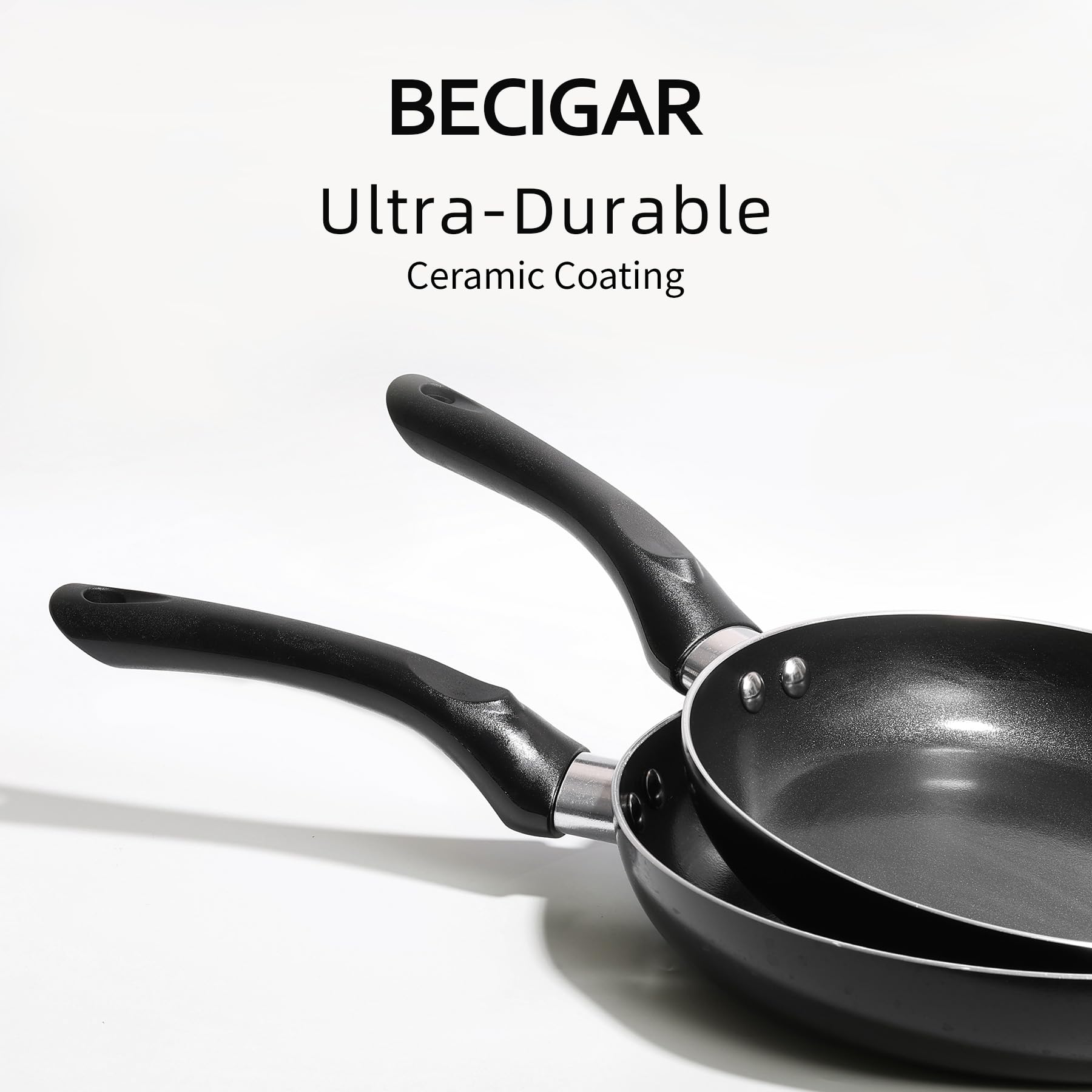 BECIGAR 9.5-inch casserole pan with lid for even heat distribution
