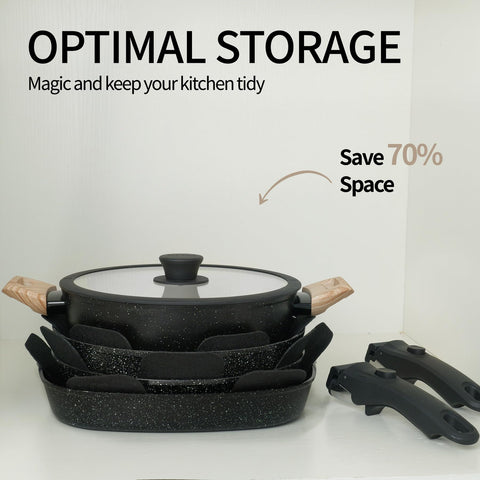 BECIGAR induction compatible cookware in use on induction stove