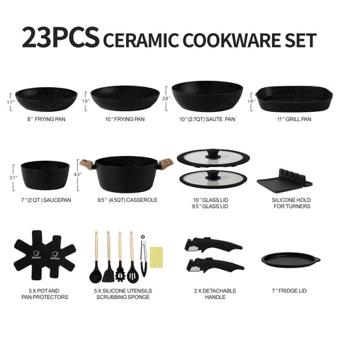 BECIGAR removable handle system attached to pots for easy handling