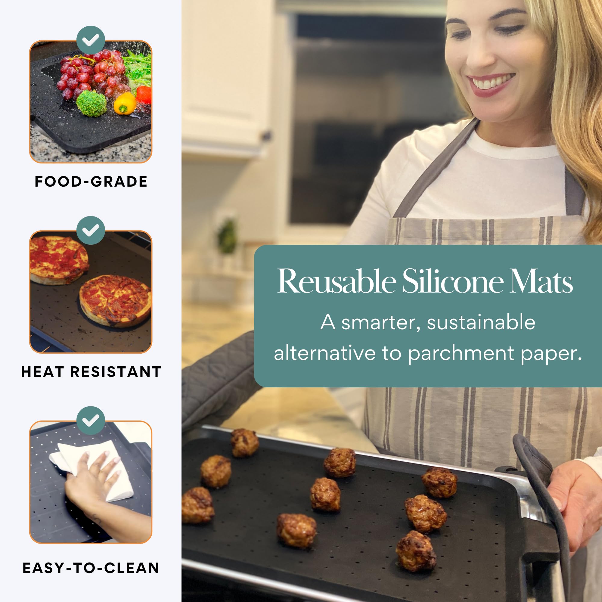 Beckon Ware dishwasher-safe silicone surface easy to clean.